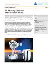 Thumbnail of document Data Sheet - SR Pressure Transmitter